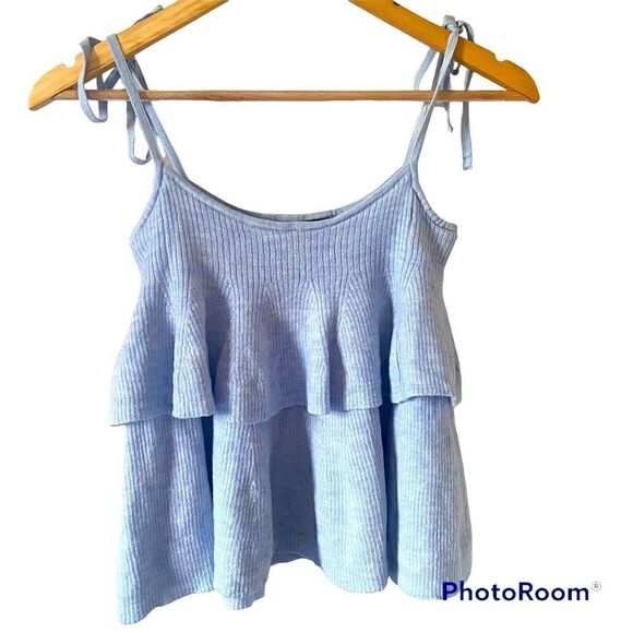 J. Crew Tiered blue merino wool top - Picture 12 of 13